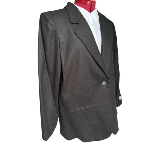 Sag Harbor Vintage New Dead Stock Size 12 P 100% Wool Back Oversized Blazer - Picture 3 of 8